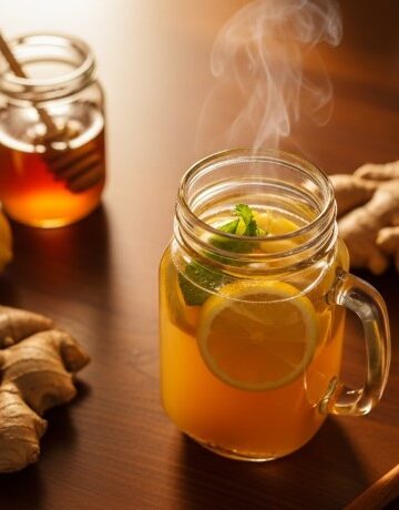Natural Zepbound drink with fresh ingredients on a cozy kitchen counter