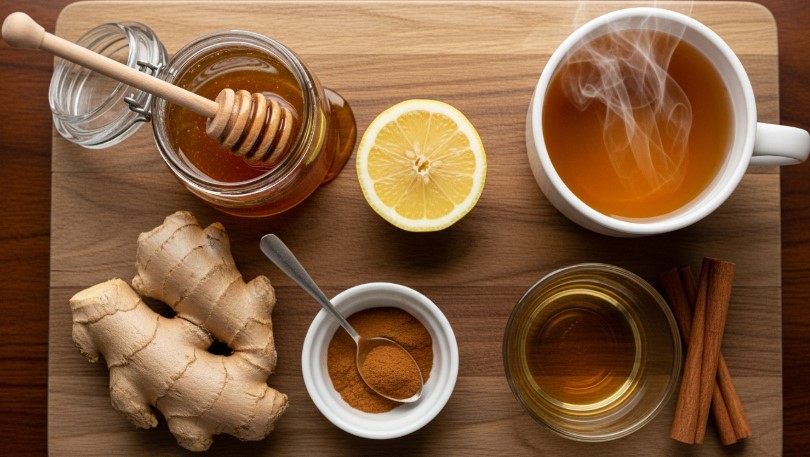 Ingredients for natural Zepbound recipe arranged on a rustic board