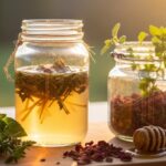 Finished herbal cordial with ingredients