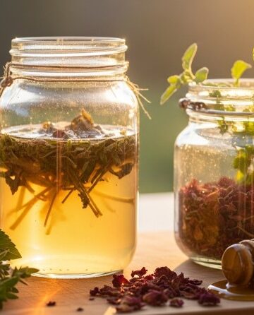 Finished herbal cordial with ingredients