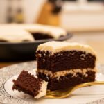 fork cutting into diet coke and cake mix dessert