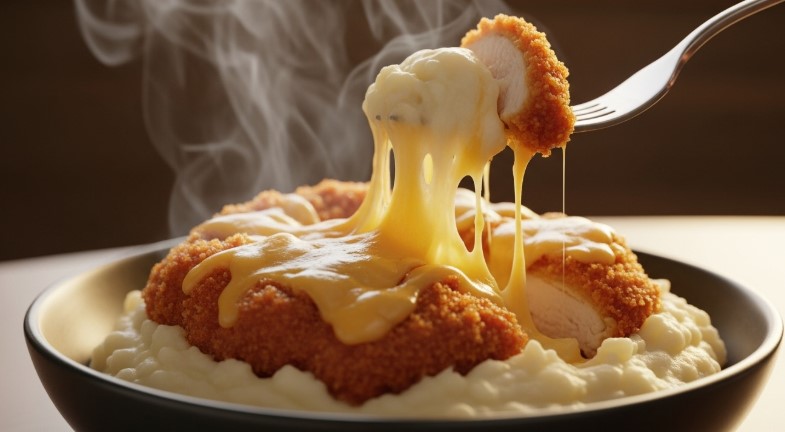 baked crack chicken recipe served over mashed potatoes