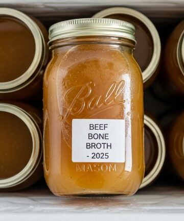 frozen jars of simple beef bone broth