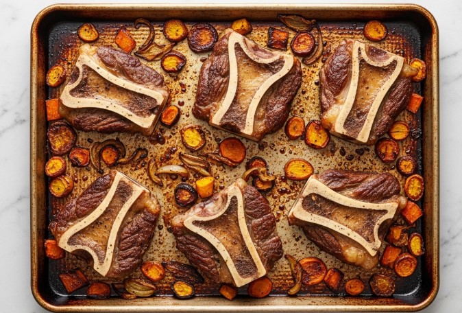 roasted bones and vegetables for bone broth