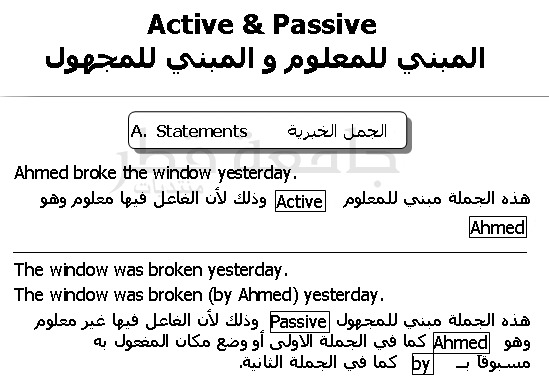 المبني للمجهول في اللغة الانجليزية Passive voice