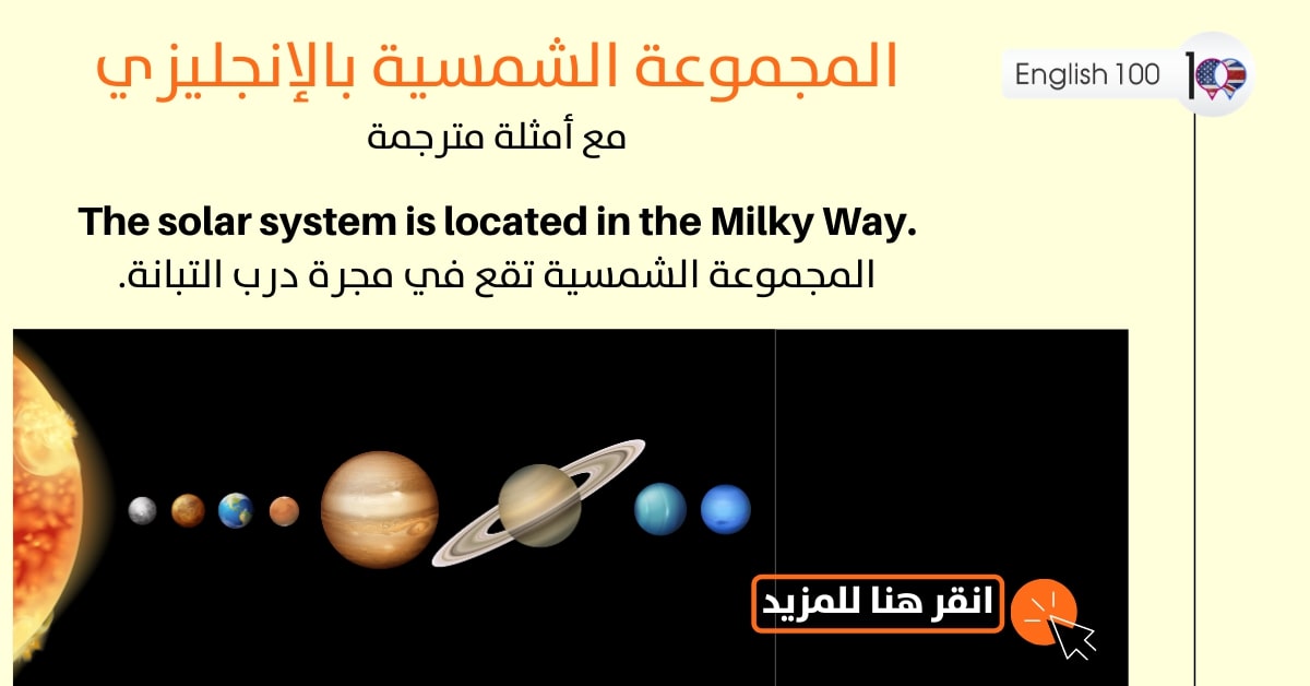 المجموعة الشمسية بالانجليزي مع أمثلة The Solar System in English with examples