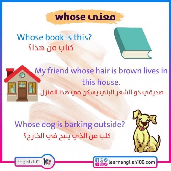 معنى whose لنتعلم ماذا تعني وما هي استخداماتها الآن! تعلم تشكيل الجمل