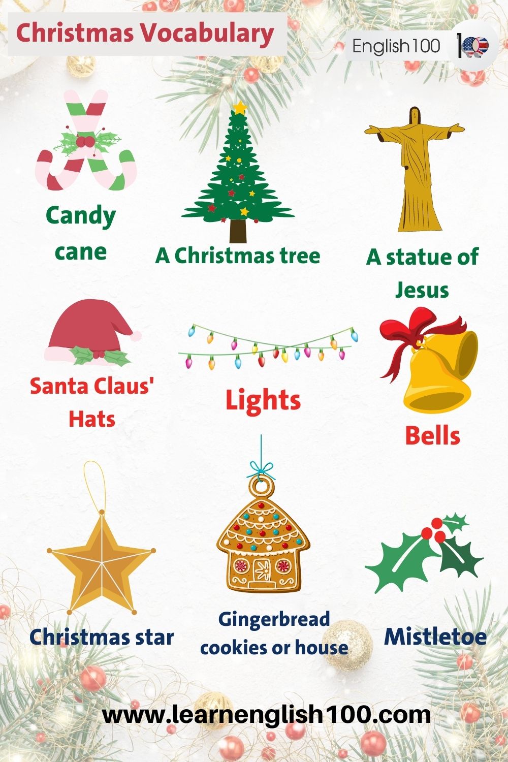 Christmas Vocabulary List With Meaning