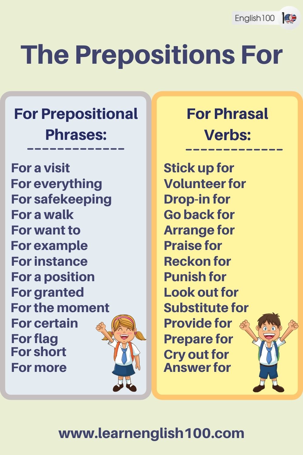 The Preposition For