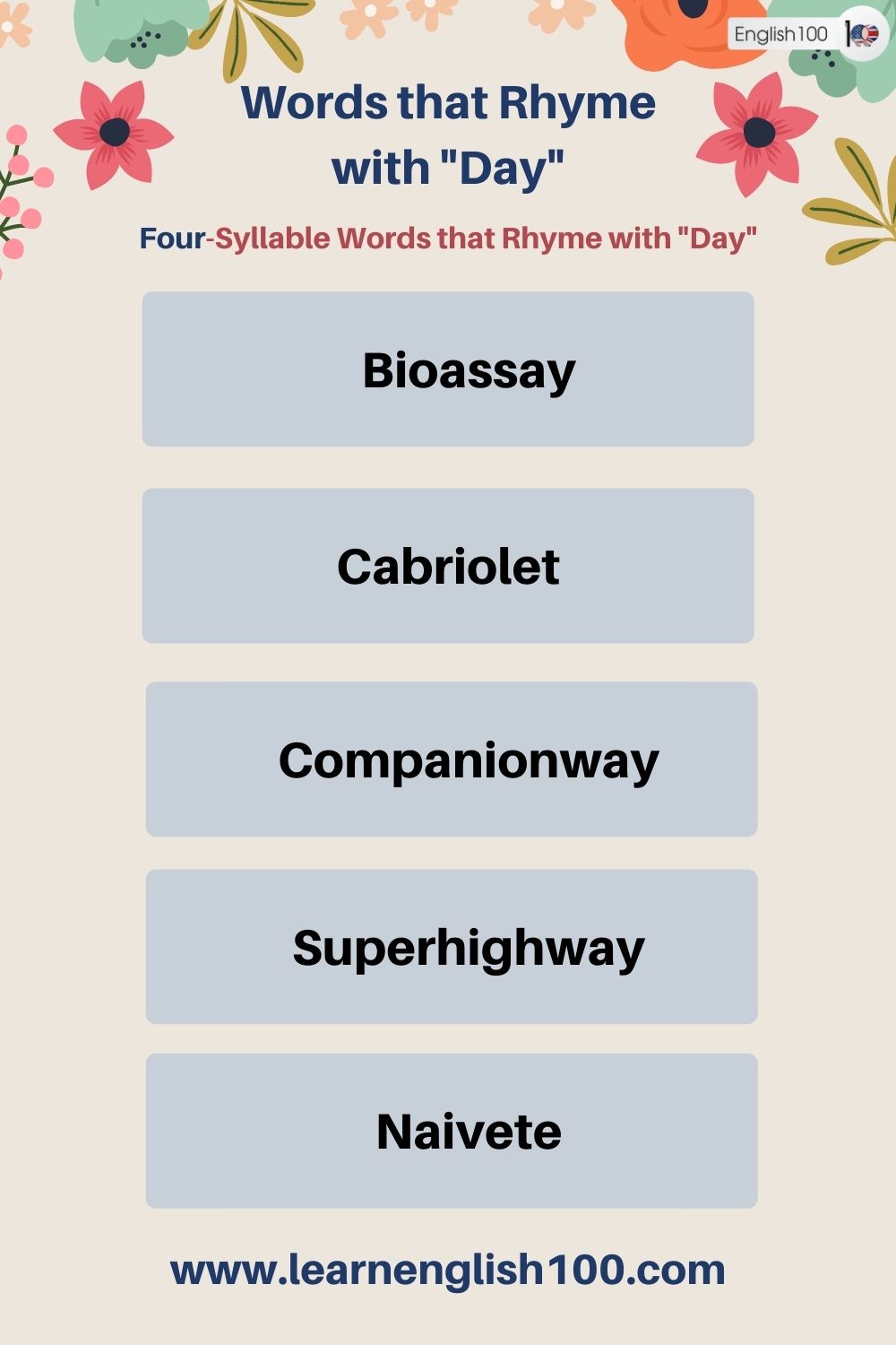  Words that Rhyme with "Love" / "Day"