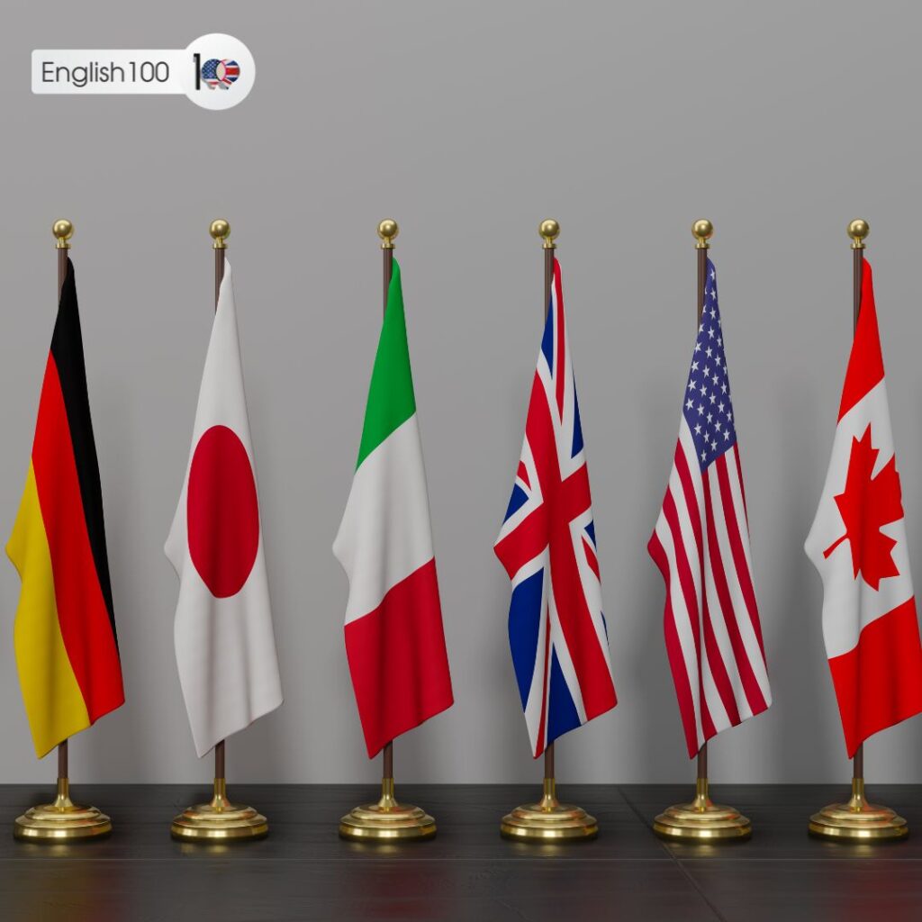 This image talks about all countries that speak English. 